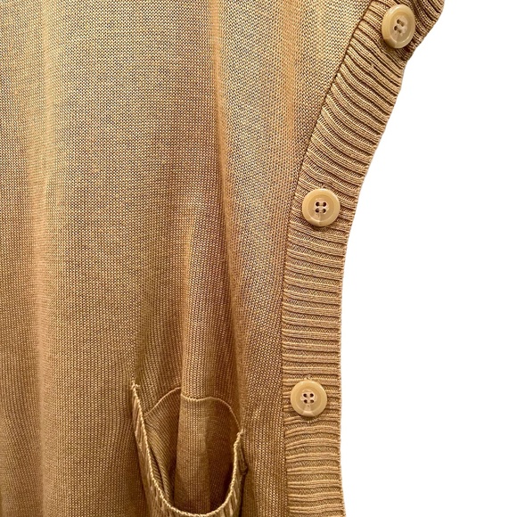 Calvin Klein Women's Cowl Sweater Dress Short Sleeve Button Sides, Size Medium - Picture 6 of 9